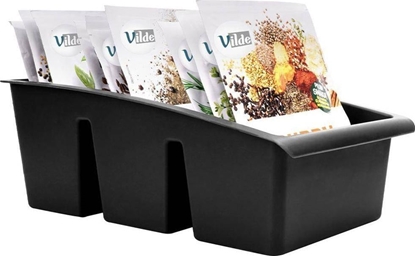 Изображение Vilde Organizer pojemnik kuchenny na przyprawy w torebkach zioa torebki dzielony czarny