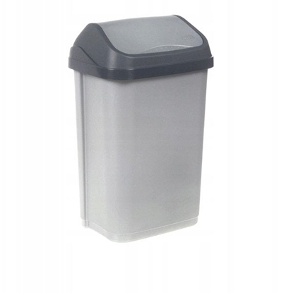 Picture of Waste bin with swivel lid 10L Swantje 25 5x19x38cm air silver color 4001515306959