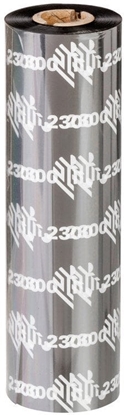 Attēls no Wax Ribbon, 110mmx300m, 2300; European Wax, 25mm core, with notches for GT800 printer, 12/box