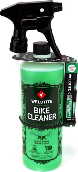 Picture of Weldtite Pyn do mycia roweru WELDTITE BIKE CLEANER LIME SPRAY 1L WITH 30ML RELOAD, Zestaw z koncentratem 30ml (NEW 2025)