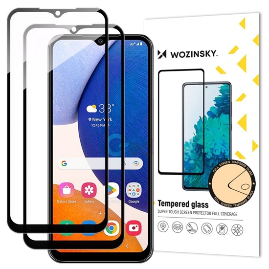 Изображение Wozinsky - Wozinsky 2x Full Glue Tempered Glass Samsung Galaxy A14 5G / A14 9H Full Screen Tempered Glass with Black Frame