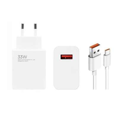 Picture of Xiaomi - Xiaomi MDY-14-EL USB-A 33W Charger + Data Cable USB-C 6A White (Bulk)