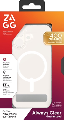 Picture of ZAGG Crystal Palace Snap Kickstand - obudowa ochronna z podstawk do iPhone 16 kompatybilna z MagSafe (clear)