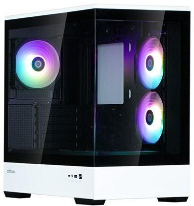 Изображение Zalman P30 PC-Gehäuse, Mini-Tower, mATX, Tempered Glass - schwarz / weiß