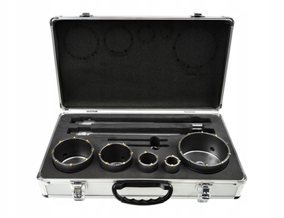 Picture of Zestaw frezów do muru 9el.(30,40,65,80,100mm+2 adaptery)(4)