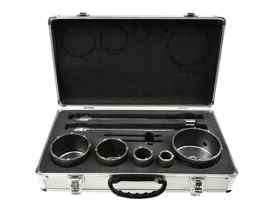 Picture of Zestaw frezów do muru 9el.(30,40,65,80,100mm+2 adaptery)(4)