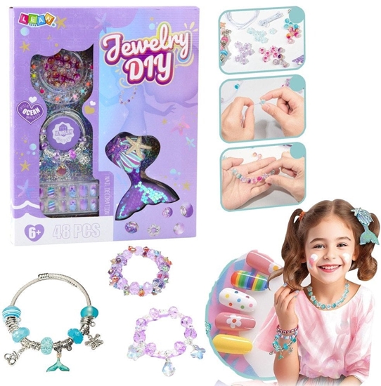 Picture of Zestaw Piknoci Biuteria Bransoletka Koraliki Spinka Syreni Ogon 48el LEAN Toys