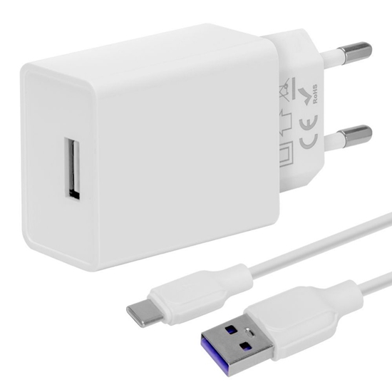Picture of - OBAL:ME Wall Charger USB-A 10W + USB-A/USB-C Cable 1m White