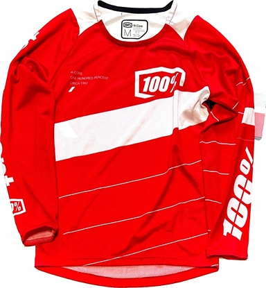 Attēls no 100% Koszulka juniorska 100% R-CORE Youth Jersey dugi rkaw Red roz. M (NEW 2023)