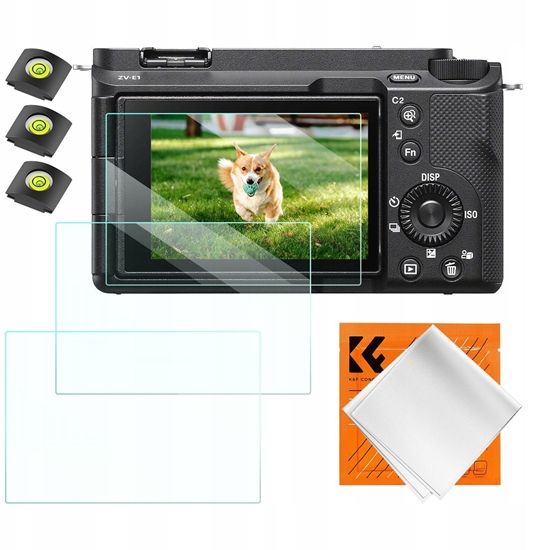 Изображение 3x Zestaw Osona Szko 9H K&F na Ekran Sony ZV-E1, A7 IV, A6700, A7CII / K&F Concept / SKU.2198