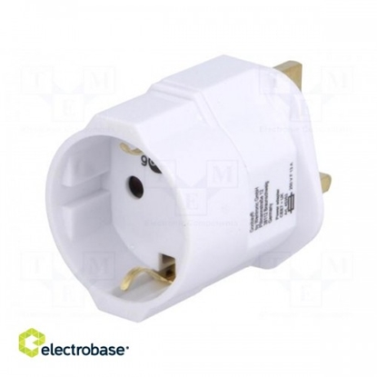 Picture of Adapteris | Out: ES | Spraudnis: ar zemējumu | Krāsa: balta | Ievade: Lielbritānija