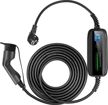 Attēls no adowarka ExtraLink BS-PCD030 1 faza, 16A, 3.6kW, Type 2, Schuko, 5.5m, LCD (EX.31865)