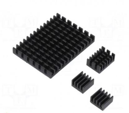Изображение Aksesuāri: radiators | Raspberry Pi 4 B | melns | alumīnijs | 3 gab