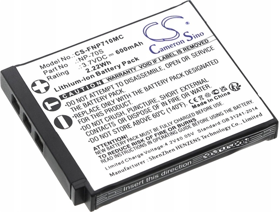 Изображение Akumulator Kf Akumulator Bateria typ NP-70S NP70S do Fuji Fujifilm Instax Mini 99 Mini99 / CS-FNP710MC