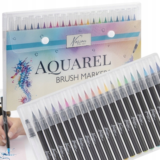 Picture of Akvarelpenne, 20 stk + vandpensel