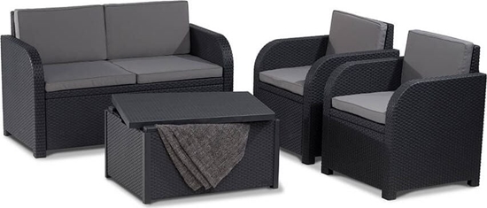 Picture of Allibert Modena set with storage table - grafitowy