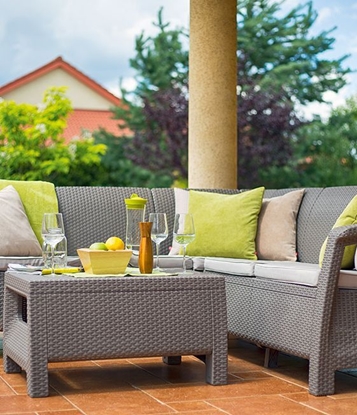 Attēls no Allibert Zestaw mebli Corfu Relax set Narona kanapa+stolik Cappuccino Piaskowy
