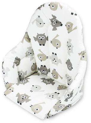 Picture of Anne & Mikael high chair cushion, gray, owl pattern
