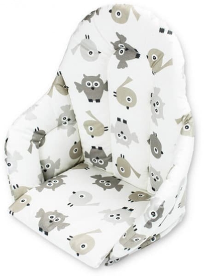 Picture of Anne & Mikael high chair cushion, gray, owl pattern