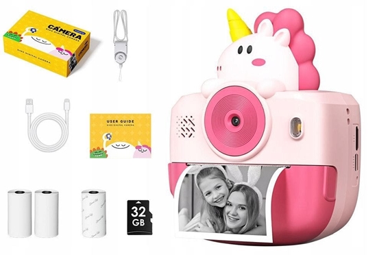 Picture of Aparat Natychmiastowy Dla Dziecka Cyfrowy Gry Druk Bt Z Telefonu Xrec / K22 Róowy