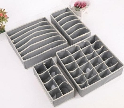 Picture of Apte Organizery Do Szuflady - Zestaw 4 sztuk, szare AG126J