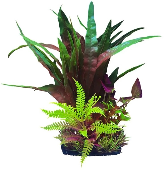 Picture of Aqua Natura, rolina, do dekoracji akwarium, bordowo-fioletowo-zielony, plastikowa, 28 cm , mix rolin