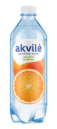 Attēls no Aromatizēts dzeramais ūdens AKVILE ar apelsīnu aromātu, gāzēts, 0,6l (DEP)
