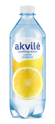 Attēls no Aromatizēts dzeramais ūdens AKVILE ar citrona aromātu, gāzēts, 0,6l (DEP)