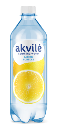 Picture of Aromatizēts dzeramais ūdens AKVILE ar citrona aromātu, gāzēts, 0,6l (DEP)