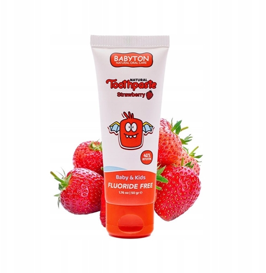 Picture of Babyton, Naturalna pasta do zbów dla dzieci o smaku truskawkowym bez fluoru, 6m+, 50 g