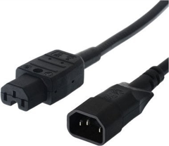 Picture of Bachmann Mains cable cold appliance plug to warm appliance coupling, IEC320 C14/C15, black, 1.5 m