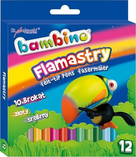 Изображение Bambino BAMBINO Flamastry Brokatowe 10x zoty/srebrny