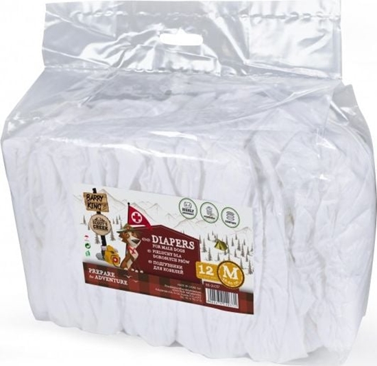 Изображение Barry King Pieluchy dla psów, M, obwód pasa 46-60 cm, 12 szt.