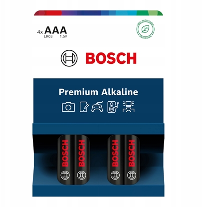 Attēls no BATERIA BOSCH 4SZT AAA PREMIUM ALKALINE LR03PA4B/00