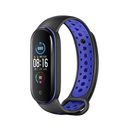 Attēls no Beline pasek Design Mi Band 7|6|5 czarno-niebieski
