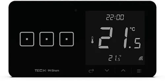 Picture of Bezprzewodowy wcznik wiata potr. z regulatorem pokojowym czarny WSR-03L Tech Sterowniki