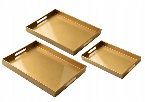 Picture of BLANCHE GOLD Komplet 3 Tac Dekoracyjnych40x30x4cm/35x25x3,5cm/30x20x3,5cm