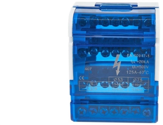 Picture of Blok rozdzielczy moduowy 4x7 zacisków 125A 500V VCX