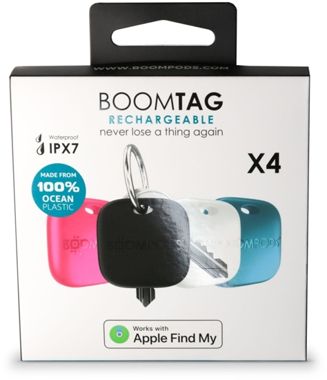 Picture of Boompods Boomtag Rechargeable 4 pcs. Black, Blue, White, Pink