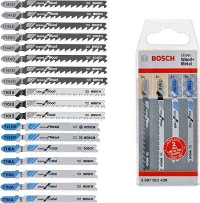 Изображение Bosch brzeszczot T zestaw EEU drewno-metal 18 sztuk (2607011439)