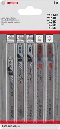 Изображение Bosch ZESTAW BRZESZCZOTÓW DO WYRZYNARKI T 5SZT. DREWNO-PLASTIK