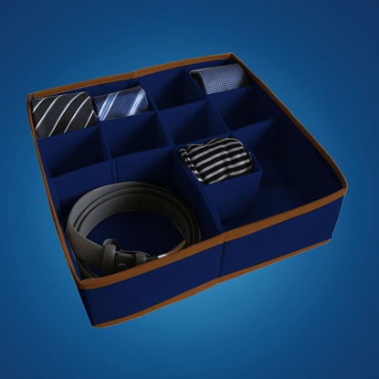 Attēls no Box with divider L 30 5x30 5x10cm Blue 8004226010111