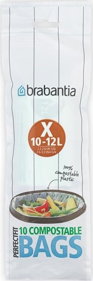 Picture of Brabantia PerfectFit Bin Liner compost. Type X  12 L  10 bags