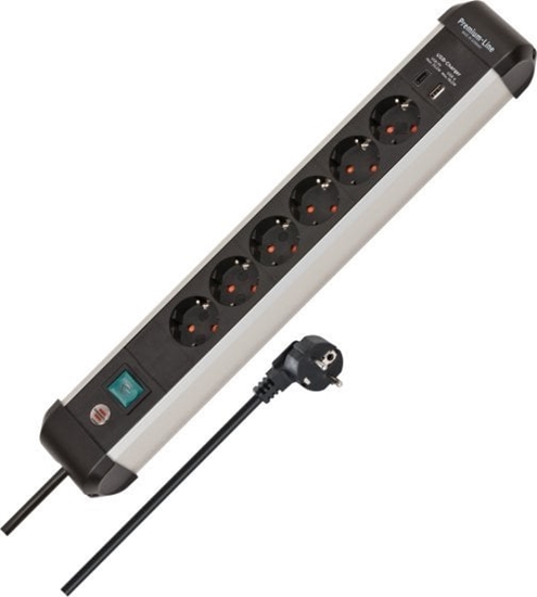 Picture of Brennenstuhl Premium ALU Line 6fach schwarz *DE*