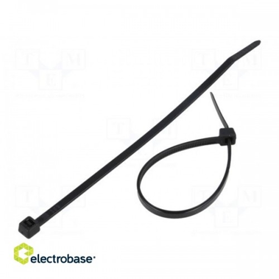 Picture of Cable tie; L: 140mm; W: 3.6mm; polyamide; 177N; black; ¨max: 33mm