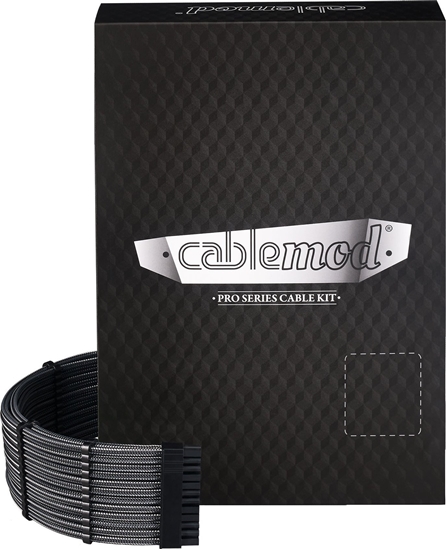 Изображение CableMod C-Series Pro ModMesh Sleeved 12V-2x6 12VHPWR Dual StealthSense Cable Kit for Corsair RMi, RMx (Black Label) - carbon