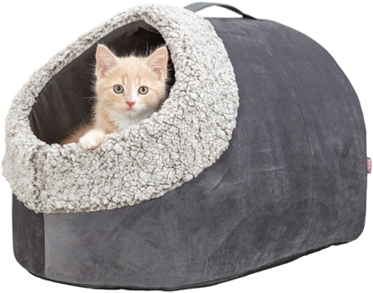 Picture of Calida, legowisko zamknite, dla kota, szare/biao-czarne, 50  30  35 cm, z wkadk odbijajc ciepo