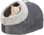 Изображение Calida, legowisko zamknite, dla kota, szare/biao-czarne, 50  30  35 cm, z wkadk odbijajc ciepo