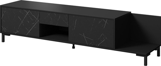 Picture of Cama Meble Szafka RTV MARMO 2D1S1K 195x40xH47,5 czarny mat/marmur czarny