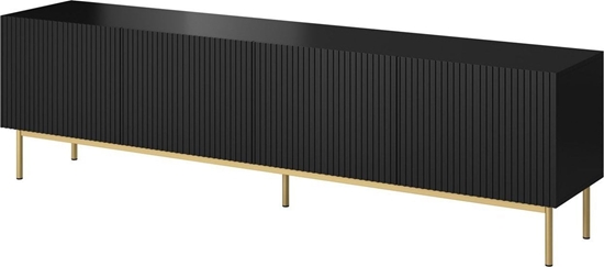 Picture of Cama Meble Szafka RTV PAFOS na zotym stelau ze stali 200x40x60 czarny mat